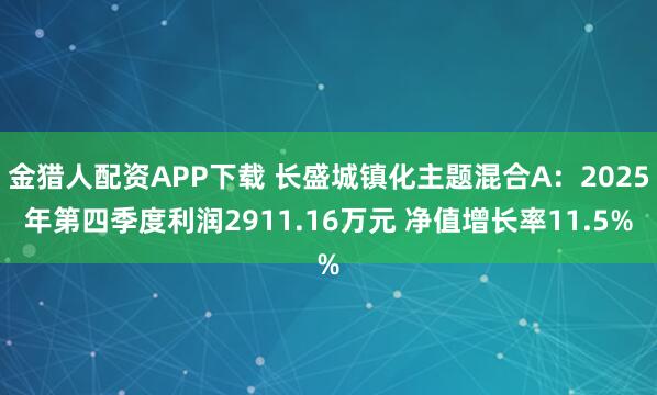金猎人配资APP下载 长盛城镇化主题混合A：2025年第四季度利润2911.16万元 净值增长率11.5%